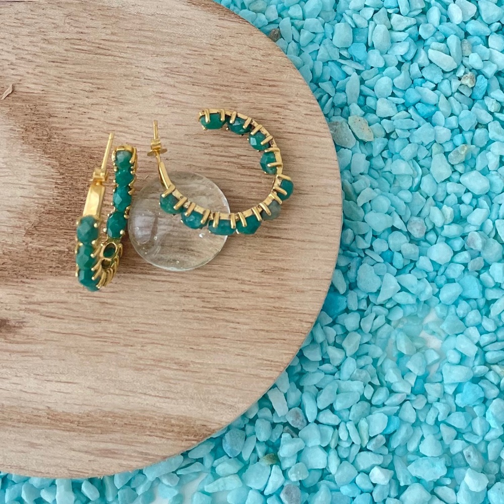 Emerald Hoop earrings